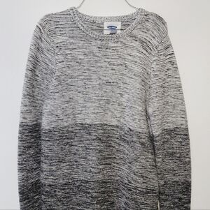 OLD NAVY Men's  Ombre Gray Crew Neck Long Sleeve  Knit Sweater - Small